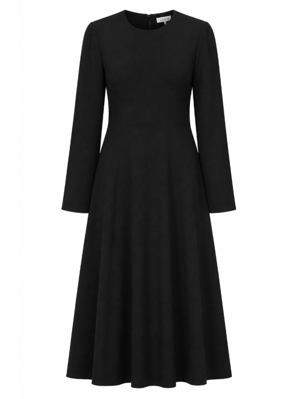 Babaton Dress Womens 4 Black Maxi A Line Long Sleeve Minimalist